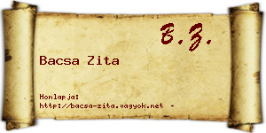 Bacsa Zita névjegykártya