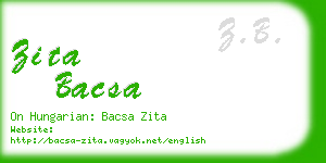 zita bacsa business card